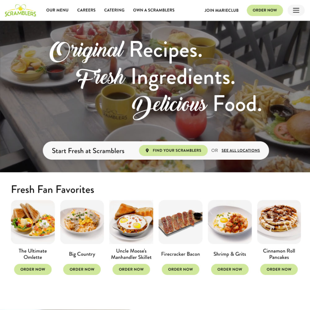 Scramblers website screenshot