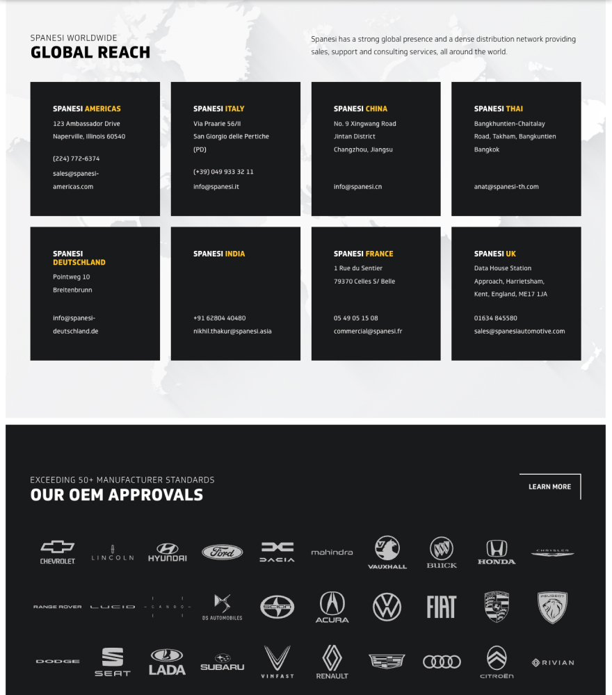 Spanesi website screenshot